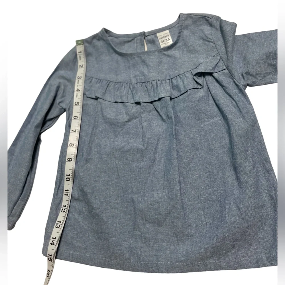 Long sleeve Shirts Peek stripe metallic top 2T , & Carter blue ruffle top 3T